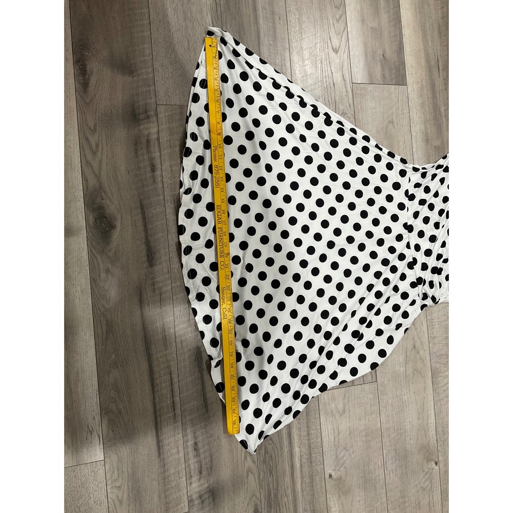 Haute Edition Polka Dot Wrap Dress Womens L White Black Short Sleeve Fit Flare - Picture 2 of 9